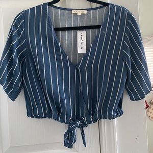 PacSun LA Hearts Striped Crop Top